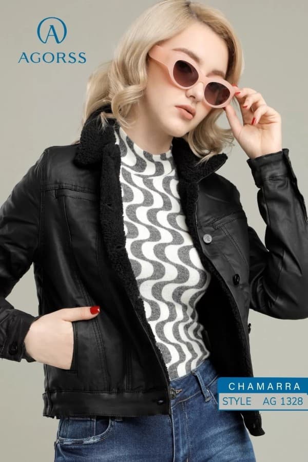 Chamarra de vinipiel Agorss 1328