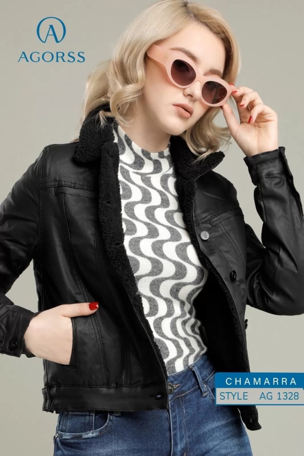 Chamarra de vinipiel Agorss 1328