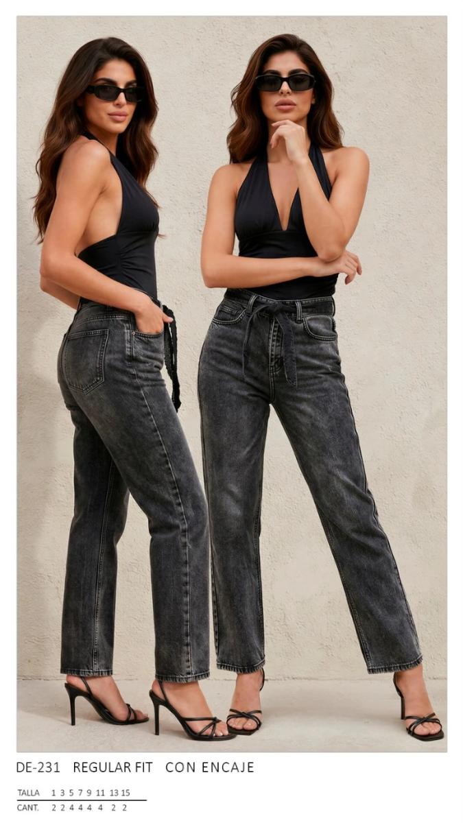 Pantalón Deezer 231 recto con encaje